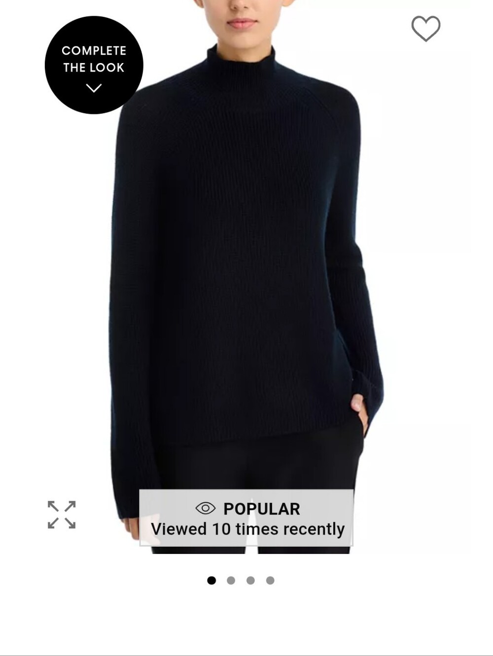 Eileen Fisher Black Mock Neck Women's Sweater